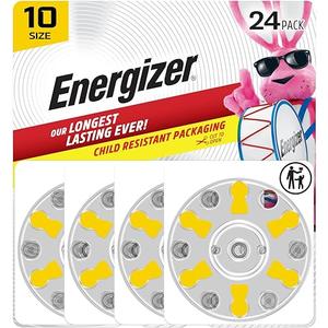 Energizer Hearing Aid Batteries Size 10, Yellow Tab, 32 Pack