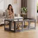Clear-air Dog Playpen Indoor Acrylic Pen, 24" H, Black, 10 Panels