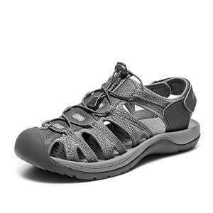 DREAM PAIRS Men's Adventurous Summer Outdoor Sandals,Size 10.5,Black/Dark/Grey,160912-M