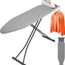 Ironing Board with Iron Rest, 7 Adjustable Heights, 43" 13" Size Standard Iron Board with 4-Layer Heat Resistant Cover and Pad for Home Apartment Laundry, Gray