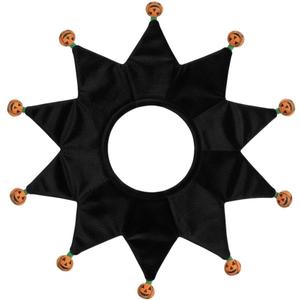 ComfyCamper Dog Halloween Costume Pumpkin Witch Neck Collar - Small Medium XLarge XXL Cosplay Scary Costumes, M (Black)