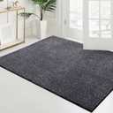 PURRUGS Area Rug, 48" x 72", Bluish Grey-Black