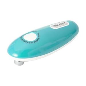 Farberware Compact Battery Operated Hands-Free Automatic Can Opener for any Size Can with Magnet to Safely Remove Lid, Seamless Opening Decreases Sharp Edges for Easily and Safely Opening Cans, Aqua