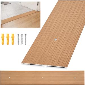 36" X 6" Aluminum Door Thresholds for Exterior Doors Threshold Strip | Anti-Slip Aluminum Threshold with Pre-Drilled Holes & Screws, Wood Grain Floor Transition Strip, 1pcs