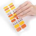 SemiCured Gel Nail Stickers Yellow, 20 Pieces, 3Minute Cure with UV Lamp, LongLasting & Reusable, Easy DIY Manicure