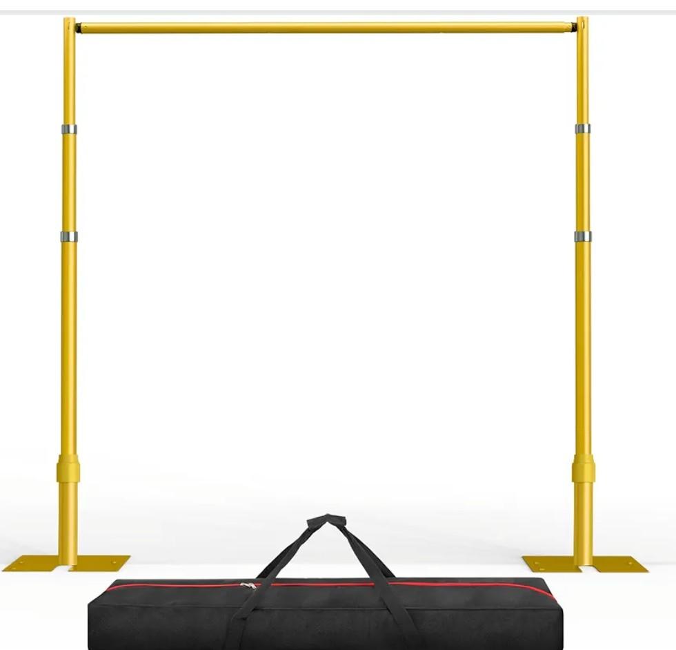 EMART Pipe and Drape Backdrop Stand Kit, 8.9ftx10ft Heavy Duty Adjustable Photo Background, Metal Frame with Flat Base for Wedding, Birthday Party, Banquet Decorations - Gold