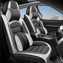 2 Car Seat Covers for Kia EV9 2000-2026 Breathable Leather,Waterproof Car Seat Protectors with Comfort Headrest Pillows,Automotive Vehicle Cushion with Storage Pockets (Luxury,Gray)