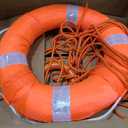 Lifebuoy Set 20Inch Life Preserver Ring and Water Floating Lifesaving Rope 98.4FT,Swim Foam Buoy,Swimming Pool Safety Throwing Ring with Perimeter Rope,Throwable Flotation Device