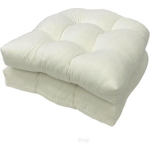 Outdoor Chair Cushions Patio Furniture Cushion Waterproof Outdoor Cushion for Patio Furniture Set of 2 U Shaped Overstuffed Seat Cushions for Wicker Chair (Only Cushion) Beige, 18.9x18.9in