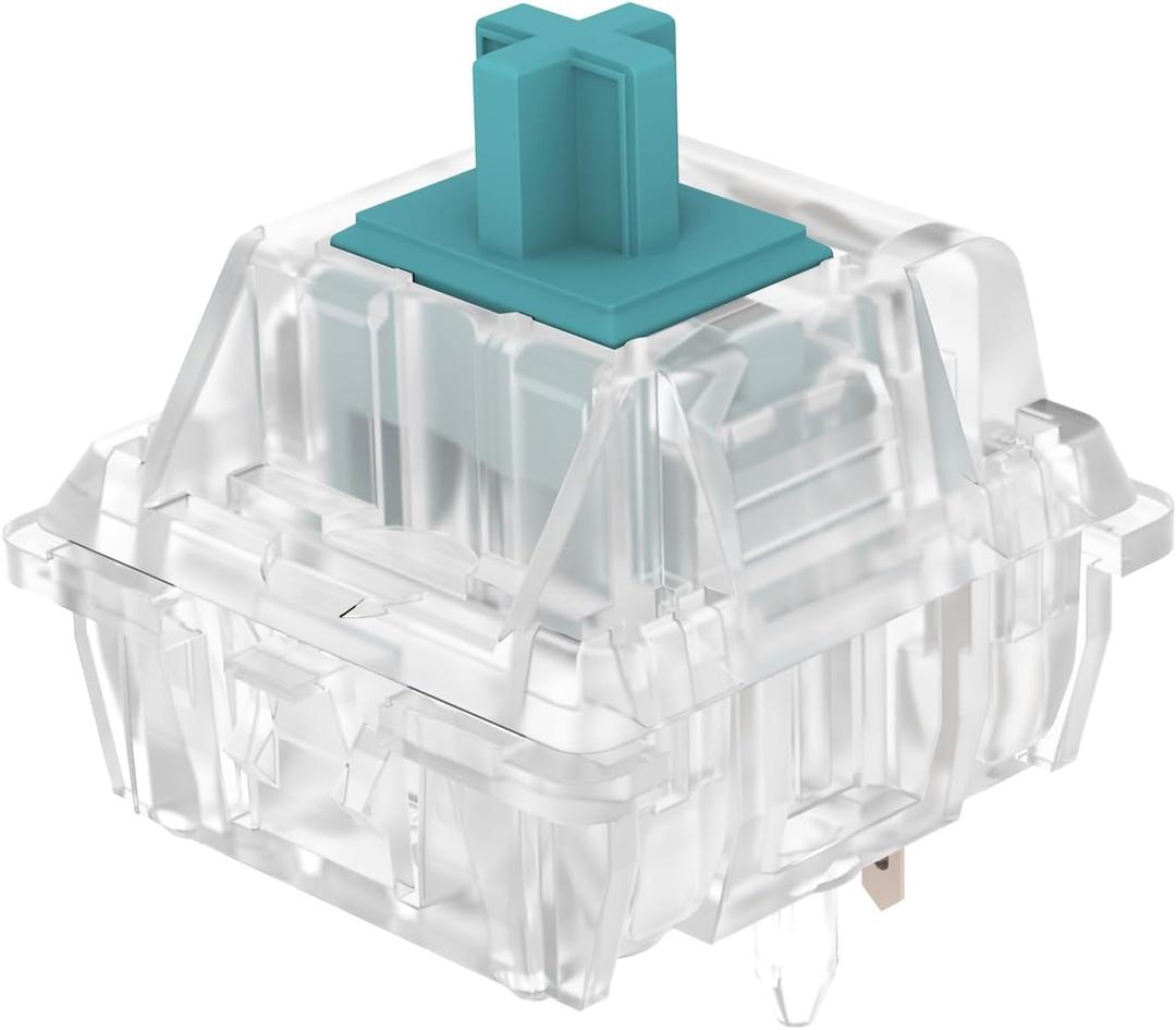 DUROCK T1 Tactile Keyboard Switches, 5 Pins Tactile Switches 67g Gold Plated Spring Heavy Tactile Key Switches Pre-Lubed (DUROCK Clear T1, 90pcs)