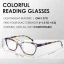 HEEYYOK 2.0 Reading Glasses Women Small Face 4-Pack Colorful Reader For Womens Cheaters Reading Ladies Lightweigth Flexible Spring Hinge