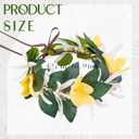 3 x Tropical Flower Crown Headband, Yellow Hawaiian Floral Headpiece, Artificial Summer Hawaii Hair Accessories for Women Girls Hawaiian Party Costume Beach Pool Vacation Photo Props