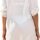 Yincro Women Swimsuit Cover Up Shirt 2026 Tassel Beach Bathing Suit for Swimwear Bikini Dress (White, XXXL)