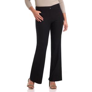 Rekucci Women's Ultra Stretch Pull-On Flared Leg Pant (6, Black)