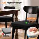 2.5" Memory Foam Dining Chair Cushions 17'' x 16'' Set of 4, Black, 4 Count