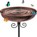 Butterfly Watering Station for Garden Outdoor, 10" Metal Bee Water Feeder Cup with Stake Vintage Style Pollinator Water Feeder for Bees, Butterflies, Small Birds for Garden Outdoor Yard Decor