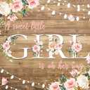 7X5ft Baby Shower Backdrop Girls Baby Shower Photography Background A Sweet Little Girl is on The Way Backdrops cp-525