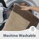 anllugs Bathroom Rugs 24" x 60", Non-Slip Extra Soft Absorbent Bath Rugs, Machine Washable Quick Dry Bath Mats for Bathroom Floor, Shower, Bathtub and Sink, Taupe & Dark Brown