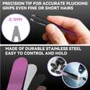 Professional Tweezers Set for Eyebrows  4PC Precision Stainless Steel Tweezers Kit with Slant, Pointed & Flat Tips  Eyebrow Hair Removal Tool for Women & Men  Eco-Friendly Paper Tube Packaging (Black-red)