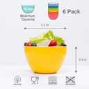 bzyoo Set of 6 Large Bowls, 5.5-Inch 30.4 OZ ColorPop Melamine Bowls, Unbreakable Pasta, Soup, Cereal, Salad Bowls, for Quick and Easy Meals, Side Dishes and Parties - Bright