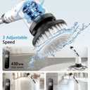 Electric Spin Scrubber Cordless - 3 Speed Rechargeable, Adjustable & Detachable Handle, 9 in 1 Brush Heads Power Scrub Brushes for Cleaning Supplies Shower Bathroom Tub Kitchen Tile Floor