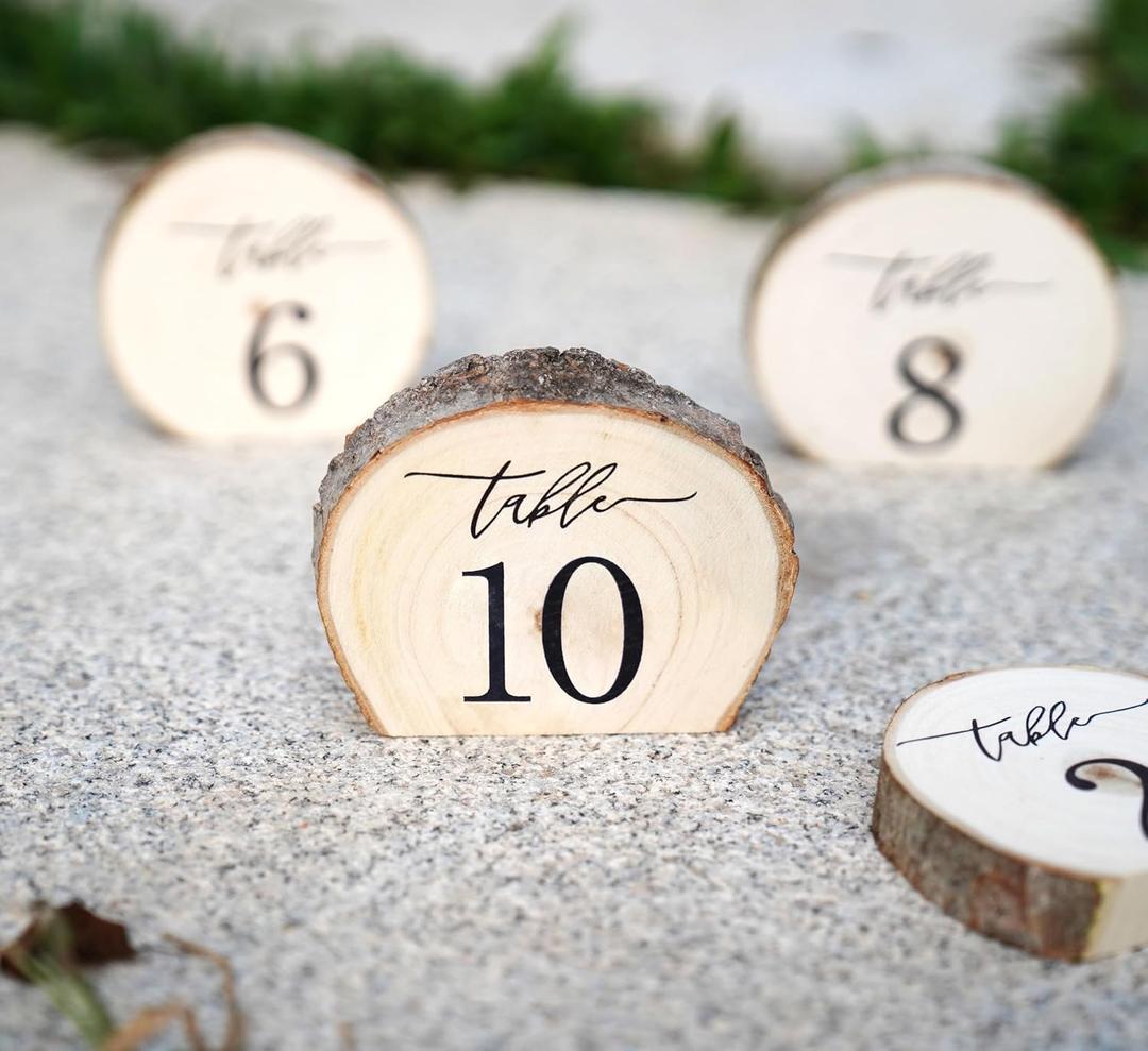 Wooden Table Numbers, 1-10 Wedding Table Numbers, Table Numbers 1-10 Perfect for Centerpiece, Wedding Reception, Decoration, Party, Anniversary