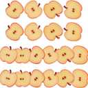 18 PCS Artificial Apple Slices Realistic Fruit Lifelike Plastic Decoration Office Home Faux Realistic Fruit Ornament Festival Party Tabletop Wedding (Red) (J)
