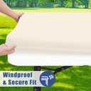 Moosfor Spandex 4 Foot Rectangle Table Cloth, Elastic Fitted Tablecloths for Picnic, Stretch Washable Patio Table Cover for Outdoor, Camping, Banquet and Parties (Champagne, 30"x48")