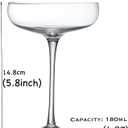 Cocktail Coupe Glasses, Set of 4, 6 Oz Crystal Clear Stemmed Glasses for Manhattan, Martini, 5.8 Inch Height, Medium
