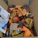 Adeeing 6 Ft Thanksgiving Fall Garland Decor, Artificial Autumn Garlands with Pumpkins, Maple Leaves, Ribbon and Pine Cone for Indoor Outdoor Fireplace Window Home Decoration (Red Yellow)