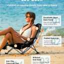 KingCamp Low Beach Chair, High Back Folding Camping Chair for Adults, Oversized Breathable Mesh Seat, 300lbs Heavy Duty Portable Chair with Cup Holder & Storage Pockets for Beach, Outdoor