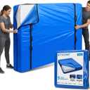 TICONN Mattress Bags for Moving, Heavy Duty King Mattress Cover Storage Bag with Full-Around Handle and Adjustable Buckles (Blue, King)
