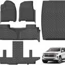 Floor Mats & Cargo for 2021-2025 Chevrolet Suburban / 2021-2025 GMC Yukon XL 7 Seats, TPE All Weather 3 Row Floor Liners and Cargo Liners Broryan