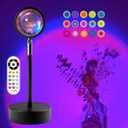 Sunset Lamp Projector Night Light Projection Lamps Christmas Light with Remote Mood Lighting Rainbow Sunlight lamp Led Colorful Changing for Home Bedroom