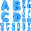 DoDoBeads 26 Pcs 20mm Large Square Letter Beads, Cute Blue Big Alphabet Beads for Keychains, Jumbo Letter Charms for Bag Charm, Lanyards, Holiday Garlands, Big Bead for Home Decor Craft, Chunky Bubble 20mm