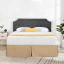 16 Inch Drop Bed Skirt King Size with Platform to Stay in Place Elegant Pleated Design with Split Corners Wrinkle Resistant Fabric for Modern and Stylish Look - Taupe