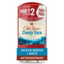 Old Spice Dry Feel Antiperspirant Deodorant for Men, 24/7 Freshness, 24/7 Sweat & Odor Protection, Gentle on Skin with Skin Conditioners, Deep Sea with Ocean Waves + Kelp Scent, 2.6 oz (Pack of 2)