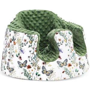 Seat Cover Compatible with Bumbo and Nuby Seat, Removable Breathable Baby Floor Seat Cover for Boys and Girls, Seat Not Included (Green Butterfly)