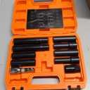 10pcs Spline Lug Nuts Socket Set,1/2" Impact Socket Key with 3" Extension for Easy Removal or Install Aftermarket Spline Lug Nuts&Spike Lug Nuts, CR-V Steel Repair Tool Set fit 5,6,7,10,12 Point Nut