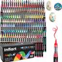 Acrylic Paint Markers Brush Tip 168 Colors Acrylic Paint Pens Automatic Ink Control Acrylic Markers for Wood, Stone, Glass, DIY & Art Supplies