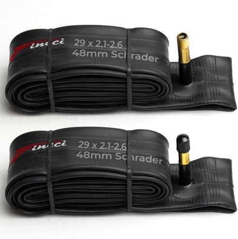 Amazon.com : Fincci 29 x 2.1/2.2/2.3/2.35/2.4/2.5/2.6 Inch Bike Inner Tube  48mm Schrader Valve  Butyl Rubber  Fits Mountain & Hybrid Bikes  Pack of 2 : Sports & Outdoors