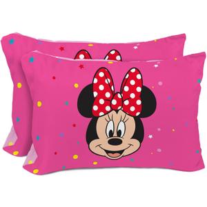 Sunny Side Up Disney Minnie Mouse 2 Pack Reversible Pillowcases - Double Sided Pillow Covers, Kids Super Soft Pink Bedding, Standard