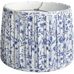 Fabric Pleated Lamp Shades, 14.5" Top x 16" Bottom x 10" High (Spider) Contemporary Lamp Shades for Table Lamps & Bedside Lamps Replacement Drum Lampshade - Assembly is Required