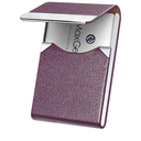 MaxGear Business Card Holder, PU Leather & Stainless Steel Business Card Case for Men or Women, Slim Name Cards Holder RFID Blocking Credit Cards Carrier with Magnetic Closure, Purple