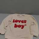 Nibbcoa Toddler Baby Boy Valentines Outfit Love Embroidery Waffle Knit Sweatshirt Cute Spring Fall Clothes