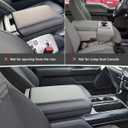 INTGET Center Console Cover for 2025 2026 Ford F150 Accessories Interior 2021 2022 2023 2024 Car Middle Arm Rest Armrest Lid Seat Cover Protector Elbow Cushion Pad(Black Stitches, 2021-2026)