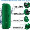 Flemoon [3 Pack] Outdoor Extension Cord Safety Cover, IPX4 Weatherproof Electrical Box to Protect Outdoor Outlet, Plug, Socket, Halloween, Christmas Holiday Decoration Light, Green