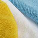 Amazon Basics Microfiber Cleaning Cloths, Ultra Absorbent, Lint Free, Streak Free, Non-Abrasive, Reusable and Washable, 16" x 12", Blue/White/Yellow, Pack of 24