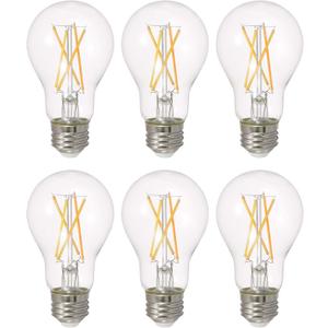 Sylvania LED TruWave Natural Series A19 Light Bulb, 100W Equivalent, Efficient 15W, 1600 Lumens, Medium Base, Dimmable, Clear, 2700K, Soft White (42307) 6 Count (Pack of 1)