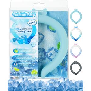 Neck Cooling Tube Wraps Ice Ring Neck Cooler Personal Ice Pack Wrap for Hot Weather Gel Reusable Wearable Gel Cooling for Summer Heat Hot Flashes Freezer Below 64.4℉